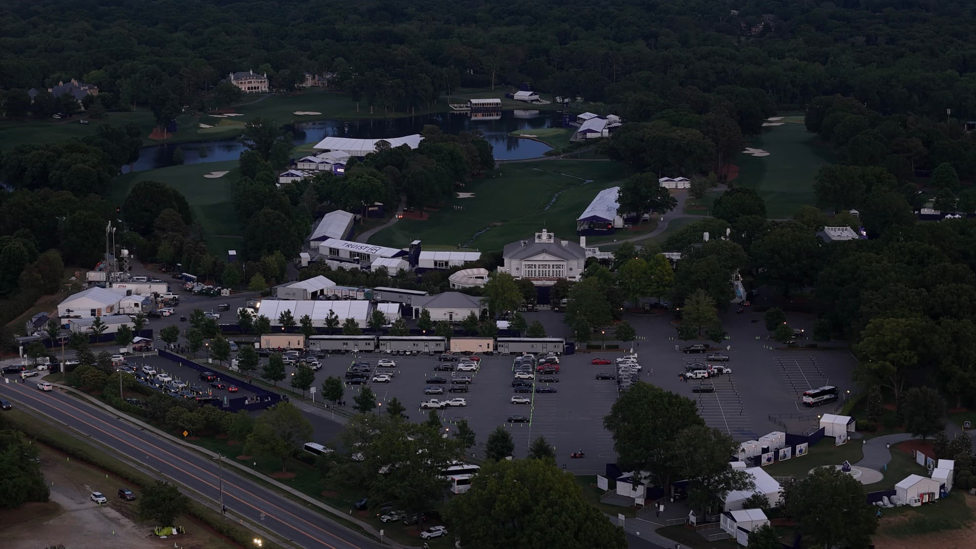 Aerial drone view over Concord, NC by SQO SkyWorks