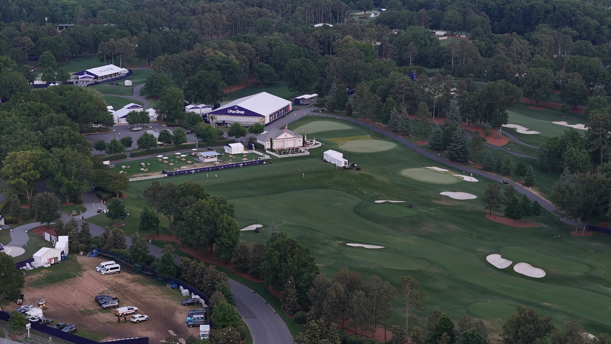 Aerial drone view over Mooresville, NC by SQO SkyWorks