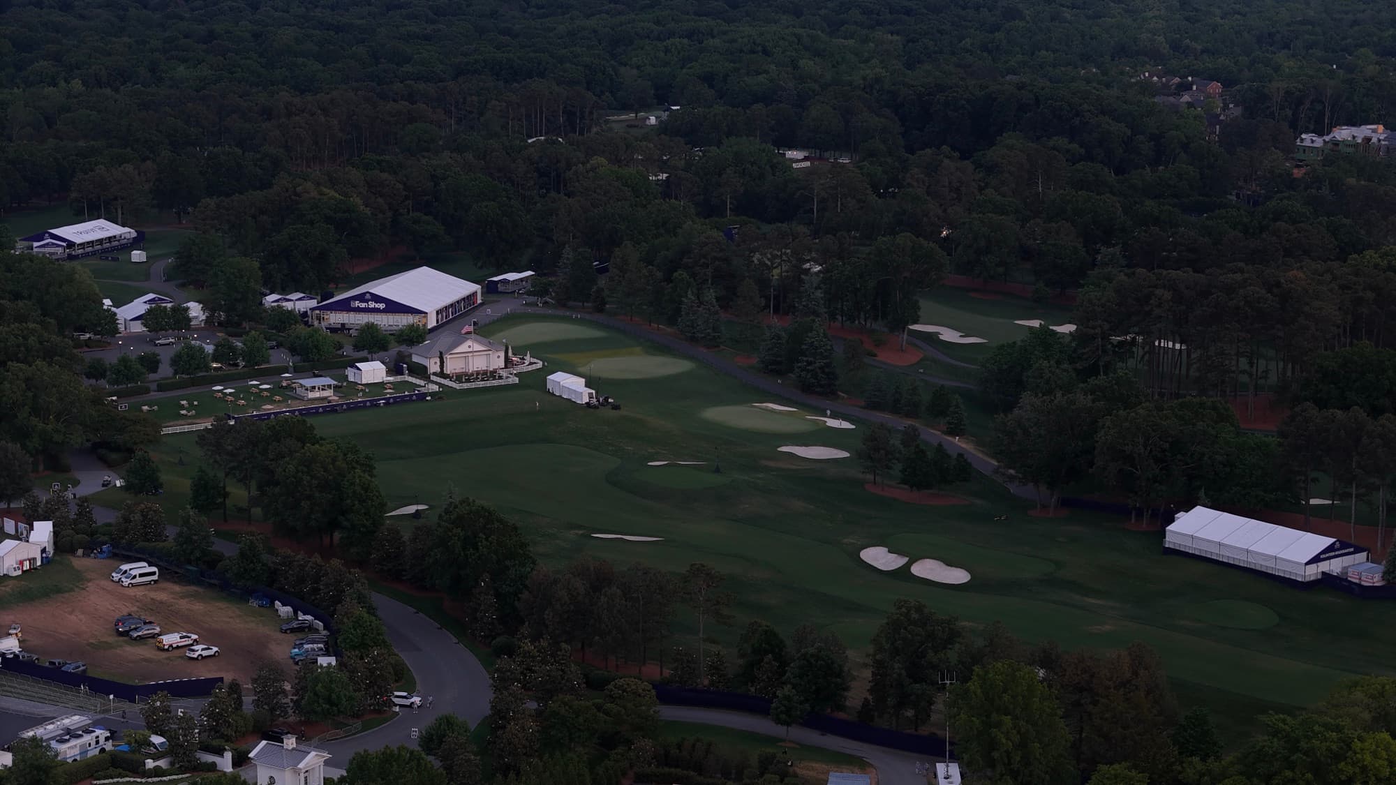Aerial drone view over Indian Trail, NC by SQO SkyWorks
