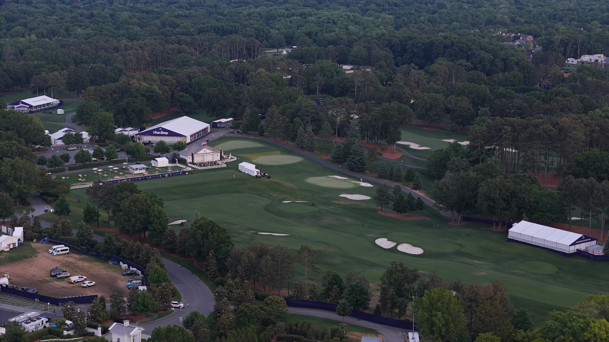 Aerial drone view over Indian Trail, NC by SQO SkyWorks