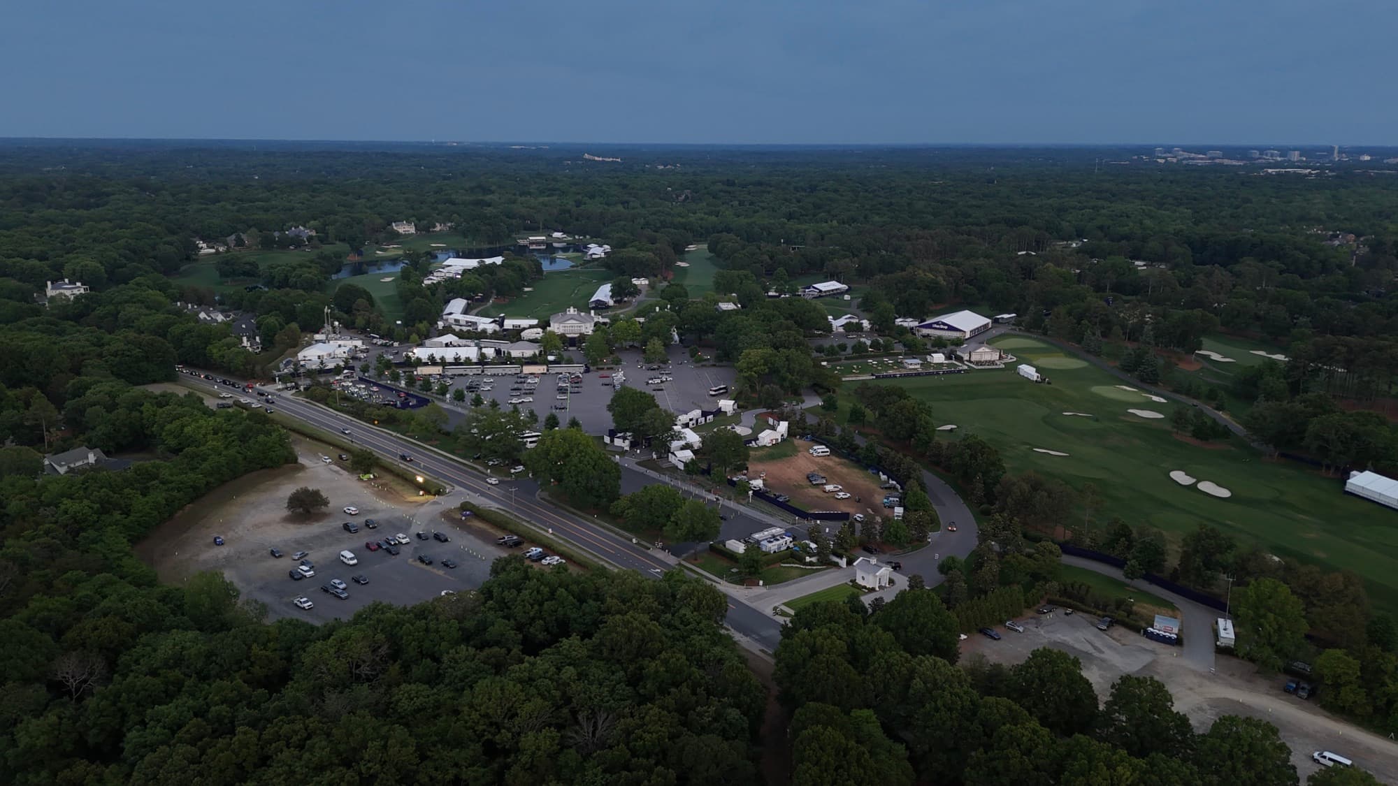 Aerial drone view over Matthews, NC by SQO SkyWorks