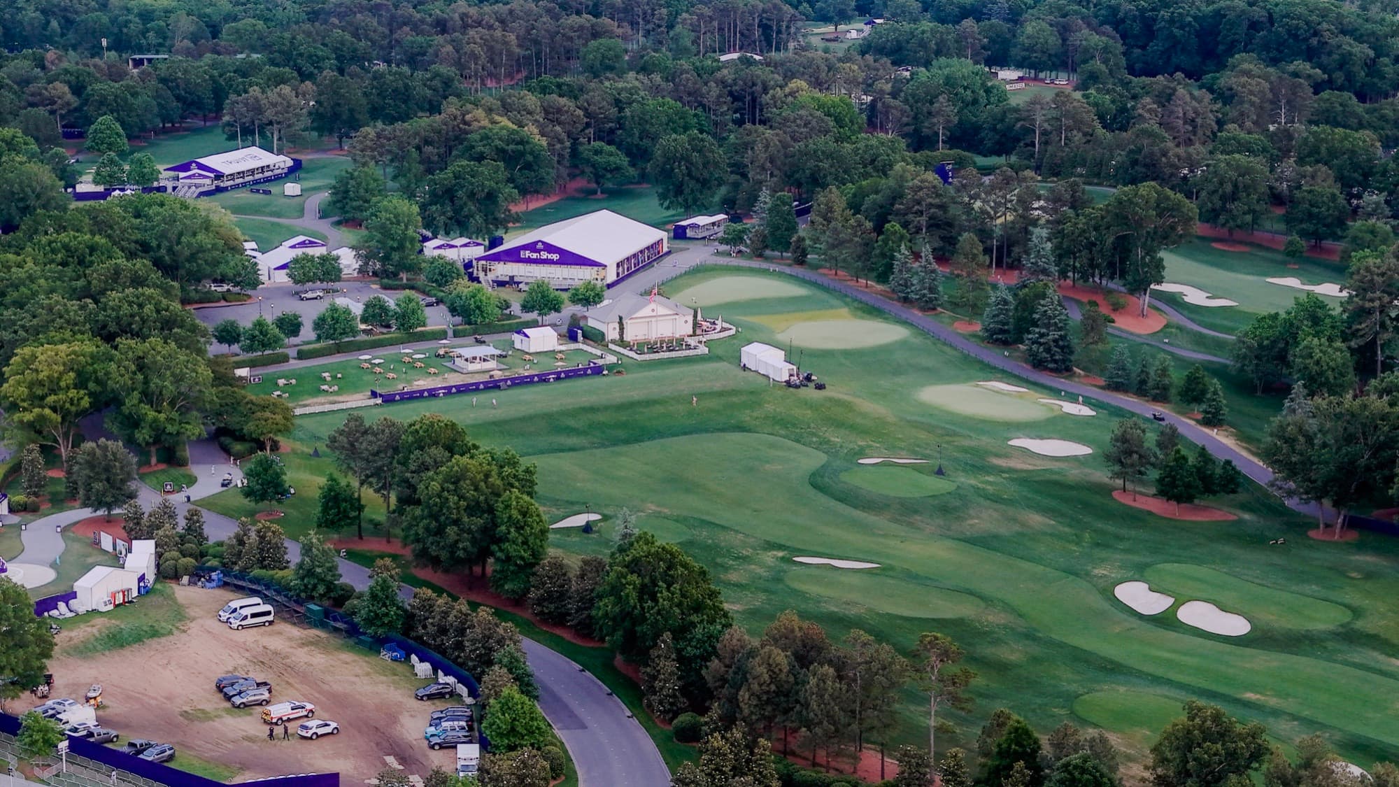 Aerial drone view over Gastonia, NC by SQO SkyWorks