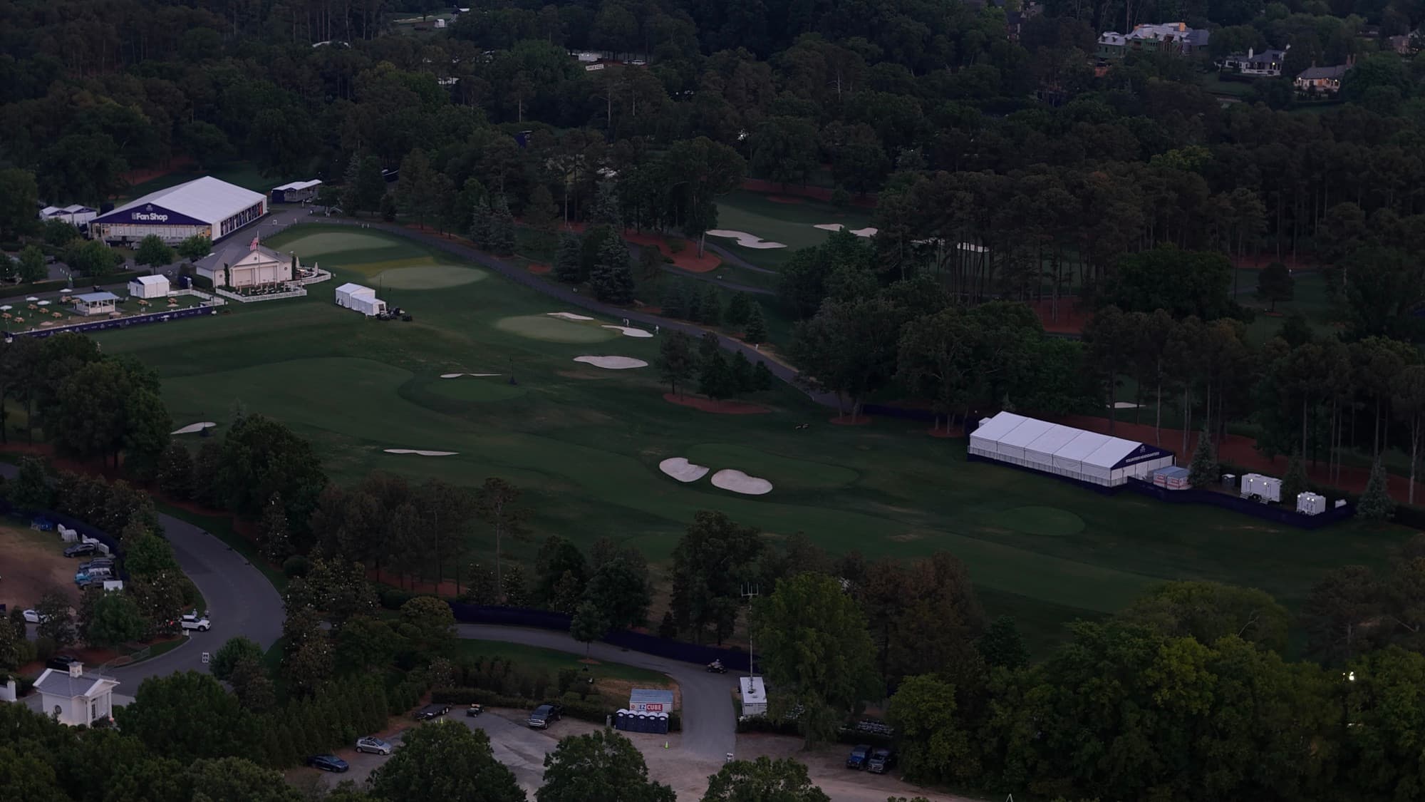 Aerial drone view over Gastonia, NC by SQO SkyWorks