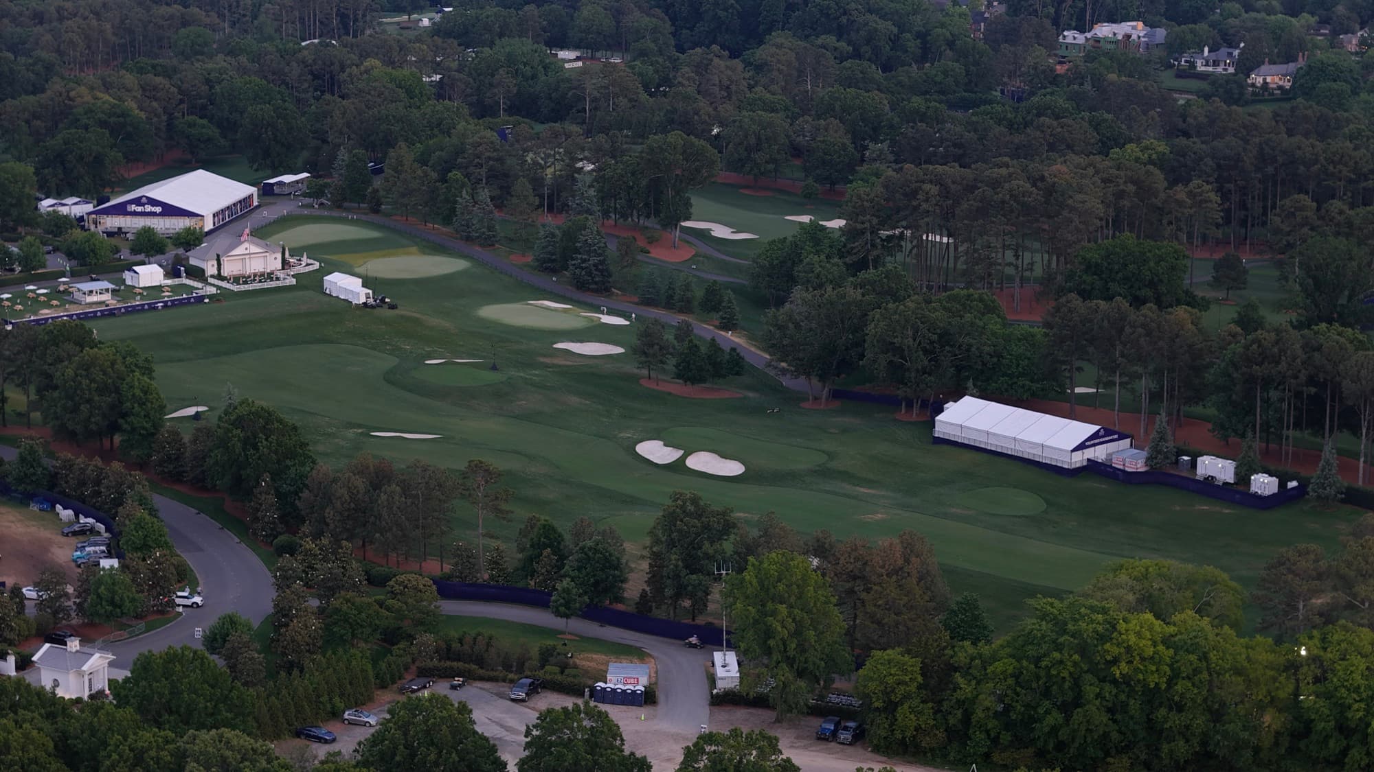 Aerial drone view over Rock Hill, SC by SQO SkyWorks
