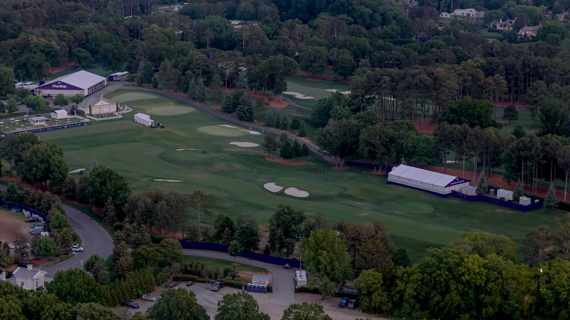 Aerial drone view over Rock Hill, SC by SQO SkyWorks