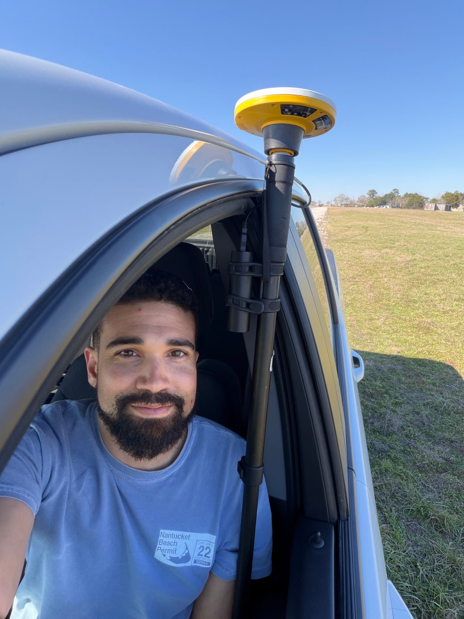 SQO SkyWorks pilot with a survey-grade GPS rover on site